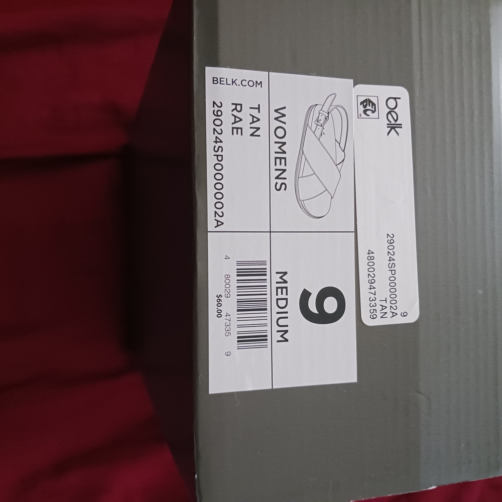 NWT Belk Women's Tan Cross-Strap Sandals - Picture 3 of 4